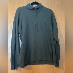 The North Face Men's XL Green Cotton Wool Blend 1/4 Zip Pullover Sweater